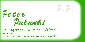 peter palanki business card